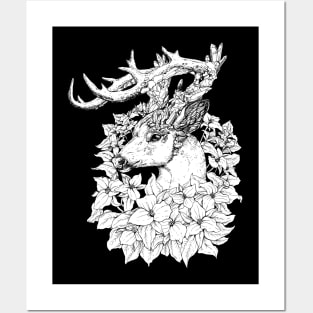 Non-typical Quartz Buck - Black and White Posters and Art